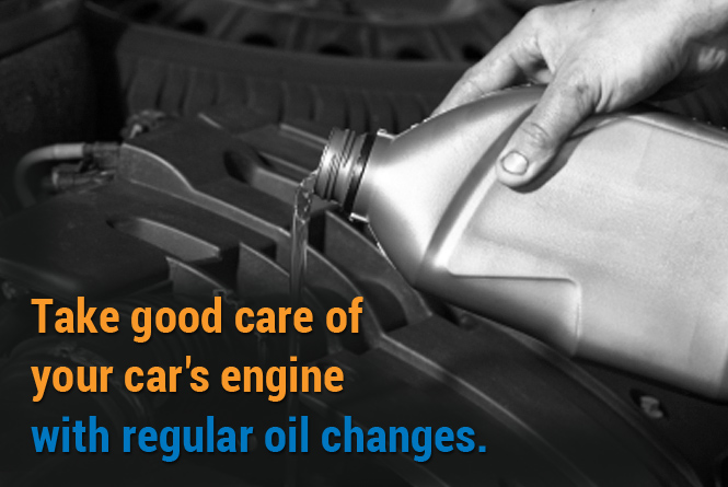 Take good care of your car's engine with regular oil changes.