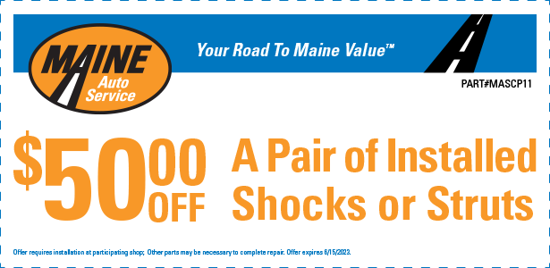 MASCP11 $50 off a pair of installed shocks struts