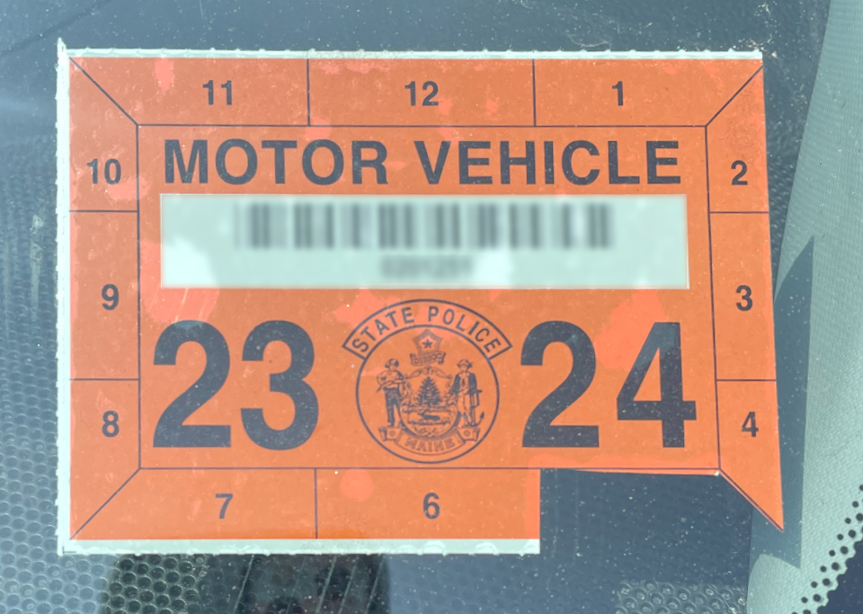 Maine State Inspection Sticker